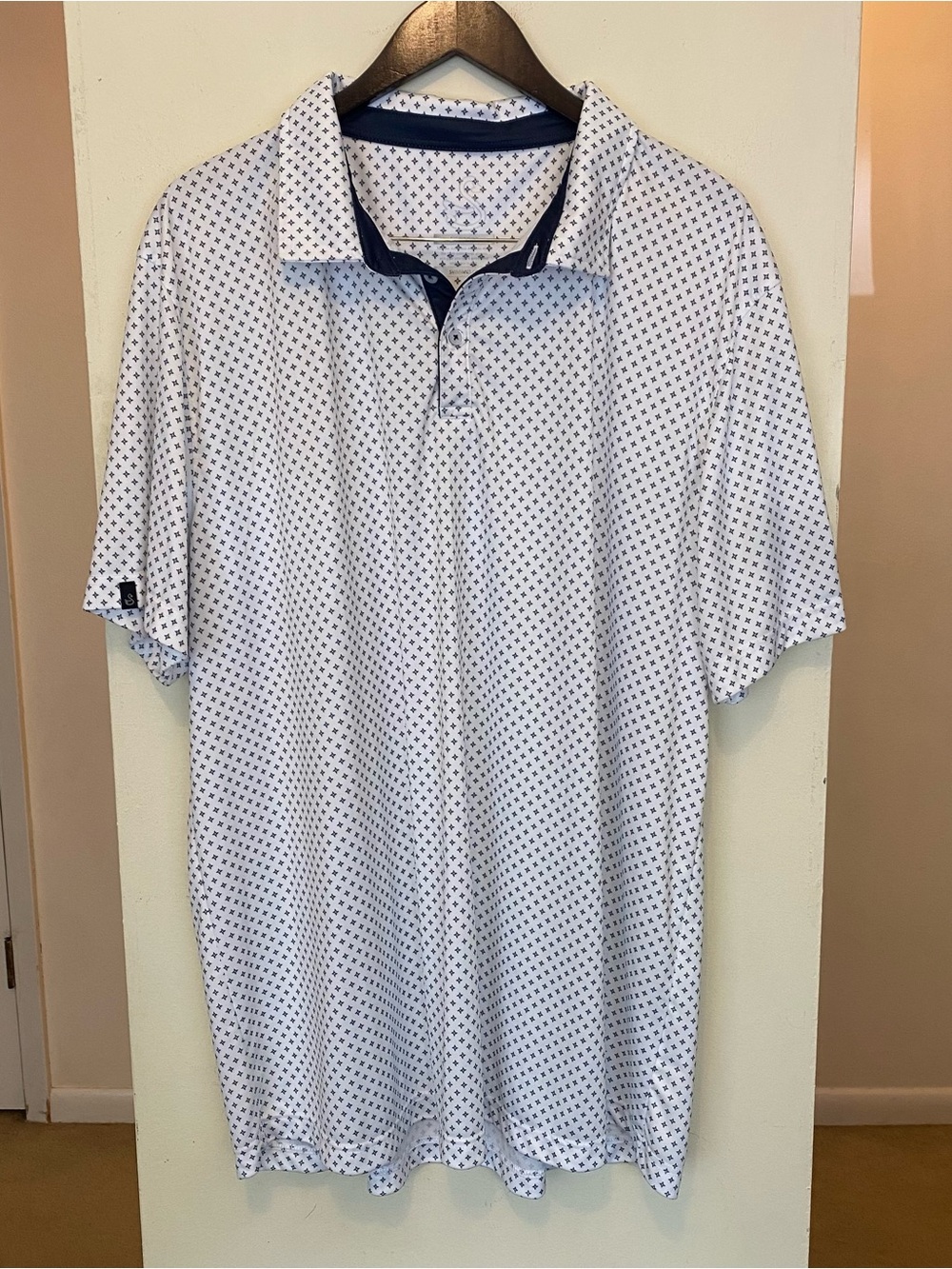 Swannies Francis Coppola Diamond Collection Golf Polo Mens 3XL White Blue Shirt